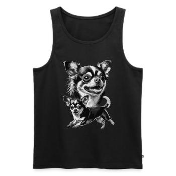 Chihuahua Charm : Compagnons affectueux dans le - Débardeur bio Premium Homme - noir - Devant - Michal (187cm)