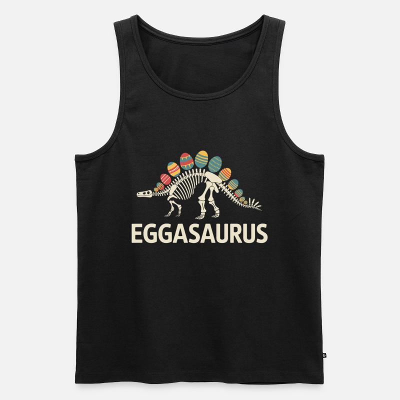 Squelette de dinosaure Eggasaurus avec des œufs de Pâques - Débardeur bio Premium Homme - noir
