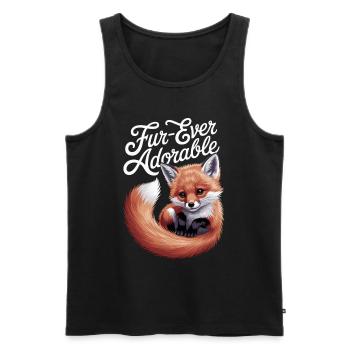 Fur-ever adorable fox illustration for - Men's Premium Organic Tank Top - black - Front - Michal (187cm)