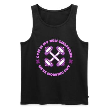 Trizeps Workout Fitness Gym Is My New Girlfriend - Männer Premium Bio Tank Top - Schwarz - Vorne - Michal (187cm)