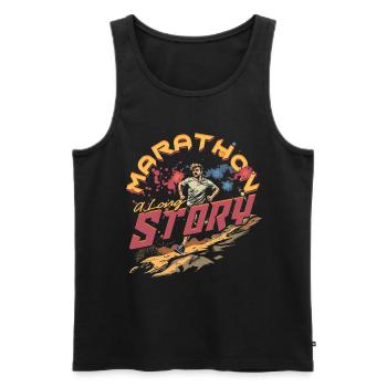 Marathon Marathon Runner Marathon A Long Story - Men's Premium Organic Tank Top - black - Front - Michal (187cm)
