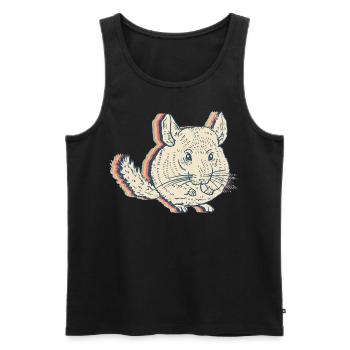 Chinchilla Pet Retro Line Art - Men's Premium Organic Tank Top - black - Front - AI Model Male 178 light (178cm)