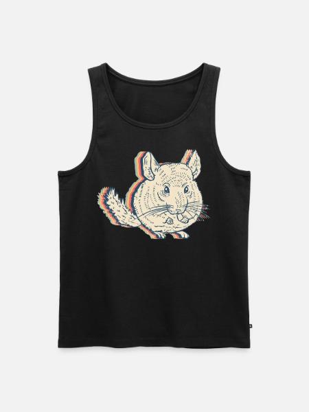 Chinchilla Pet Retro Line Art - Men's Premium Organic Tank Top - black