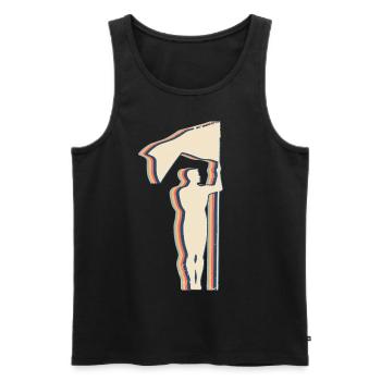 Color Guard Marching Band Retro Line Art - Männer Premium Bio Tank Top - Schwarz - Vorne - Michal (187cm)