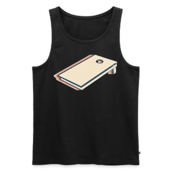 Cornhole Corn Hole Board Team Player Retro - Men's Premium Organic Tank Top - black - Front - Michal (187cm)