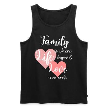 Family Saying Love Cohesion - Men's Premium Organic Tank Top - black - Front - Michal (187cm)