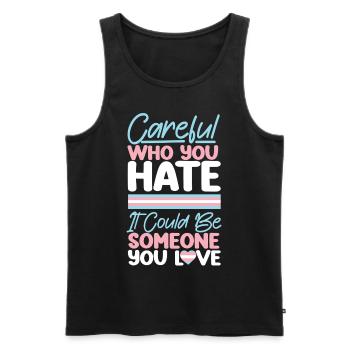 Transgender Trans LGBT Pride - Männer Premium Bio Tank Top - Schwarz - Vorne - Michal (187cm)
