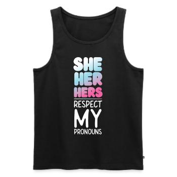 Transgender Trans LGBT Pride - Männer Premium Bio Tank Top - Schwarz - Vorne - Michal (187cm)