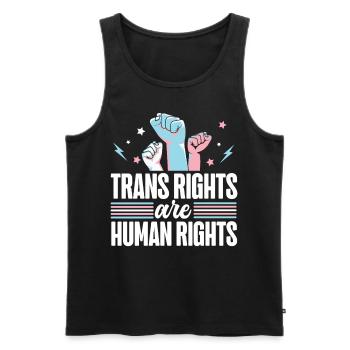 Fierté LGBT transgenre - Débardeur bio Premium Homme - noir - Devant - Michal (187cm)