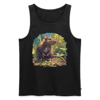 Ratten Ratte - Männer Premium Bio Tank Top - Schwarz - Vorne - AI Model Male 178 light (178cm)
