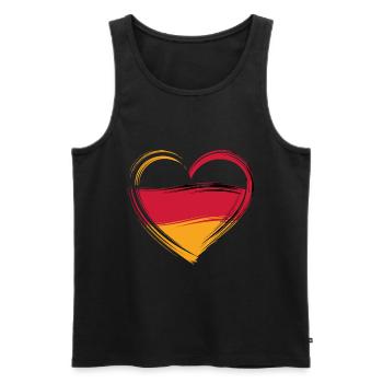 Coeur aux couleurs de l’Allemagne – Symbole patriotique - Débardeur bio Premium Homme - noir - Devant - AI Model Male 178 light (178cm)