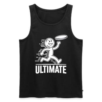 Dessin animé ultime drôle de frisbee - Débardeur bio Premium Homme - noir - Devant - Michal (187cm)