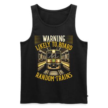 Zugfahrer Lokführer Zugliebhaber Bahnhof - Männer Premium Bio Tank Top - Schwarz - Vorne - AI Model Male 178 light (178cm)