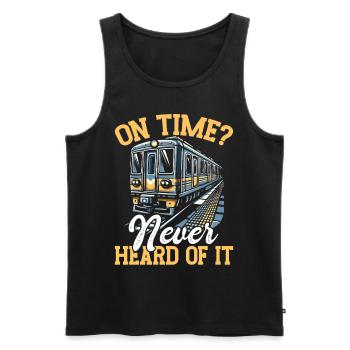 Zugfahrer Lokführer Zugliebhaber Bahnhof - Männer Premium Bio Tank Top - Schwarz - Vorne - AI Model Male 178 light (178cm)