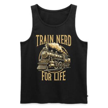 train driver train lover station - Men's Premium Organic Tank Top - black - Front - AI Model Male 178 light (178cm)