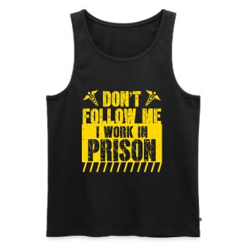 Infirmière de prison Je travaille en prison - Débardeur bio Premium Homme - noir - Devant - Michal (187cm)