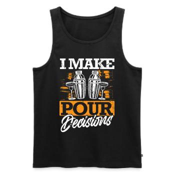 Bartender Bartender I Make Pour Decisions - Men's Premium Organic Tank Top - black - Front - AI Model Male 178 light (178cm)