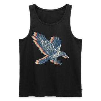 Crow Raven Retro Line Art - Men's Premium Organic Tank Top - black - Front - AI Model Male 178 light (178cm)