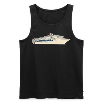 Cruise Cruise Vacation Retro Line Art - Men's Premium Organic Tank Top - black - Front - Michal (187cm)