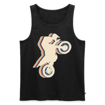 Dirt Bike Motocross Dirt Biking Biker Retro - Männer Premium Bio Tank Top - Schwarz - Vorne - AI Model Male 178 light (178cm)