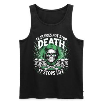 Sensenmann - Keine Angst vor dem Tod - Männer Premium Bio Tank Top - Schwarz - Vorne - Michal (187cm)