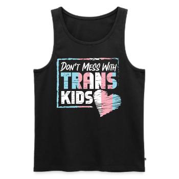Fierté LGBT transgenre - Débardeur bio Premium Homme - noir - Devant - Michal (187cm)