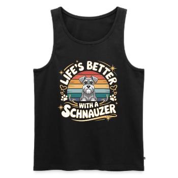 La vie est meilleure avec un chien Schnauzer - Débardeur bio Premium Homme - noir - Devant - Michal (187cm)