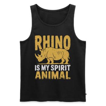 Rhinoceros - Men's Premium Organic Tank Top - black - Front - Michal (187cm)