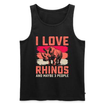 Rhinoceros - Men's Premium Organic Tank Top - black - Front - Michal (187cm)