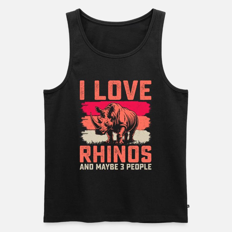 Nashorn - Männer Premium Bio Tank Top - Schwarz