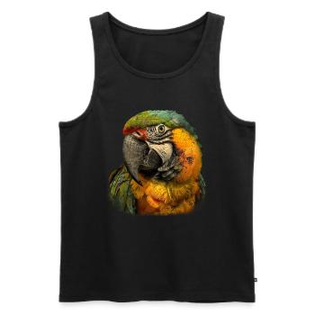 Realistischer Papagei Vintage Grunge Ästhetische - Männer Premium Bio Tank Top - Schwarz - Vorne - Michal (187cm)