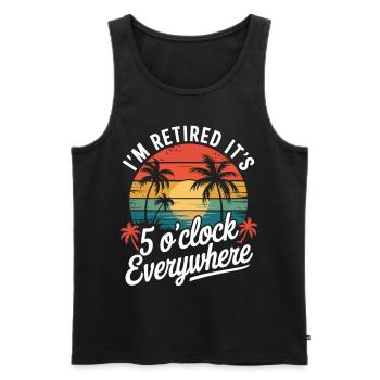 I'm retired – time for drinks - Men's Premium Organic Tank Top - black - Front - Michal (187cm)