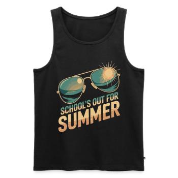Vacances Saison Lunettes de soleil rétro Chemise de vacances d’été - Débardeur bio Premium Homme - noir - Devant - AI Model Male 178 light (178cm)