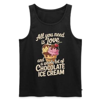 Cream Love – Chocolate and More - Men's Premium Organic Tank Top - black - Front - Michal (187cm)