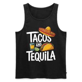 Tacos und Tequila Party Shirt - Männer Premium Bio Tank Top - Schwarz - Vorne - AI Model Male 178 light (178cm)