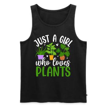 JUSTE UNE FILLE QUI AIME LES PLANTES - Débardeur bio Premium Homme - noir - Devant - Michal (187cm)