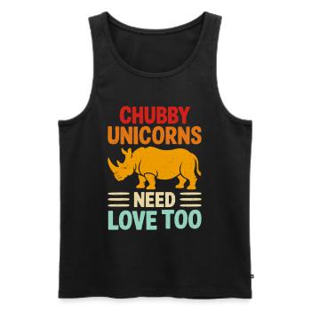 Rhinoceros - Men's Premium Organic Tank Top - black - Front - Michal (187cm)