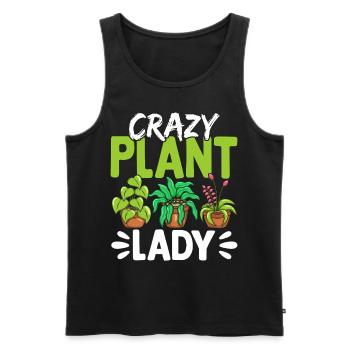 Crazy Plant Lady - Men's Premium Organic Tank Top - black - Front - AI Model Male 178 light (178cm)