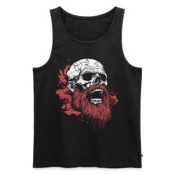 Crâne barbu – Viking Rage Art - Débardeur bio Premium Homme - noir - Devant - AI Model Male 178 light (178cm)