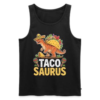 Taco Saurus with Sombrero - Men's Premium Organic Tank Top - black - Front - Michal (187cm)