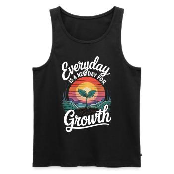 Every day brings new growth - Men's Premium Organic Tank Top - black - Front - AI Model Male 178 light (178cm)