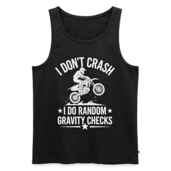 Ich stürze nie – Motocross Spaß - Männer Premium Bio Tank Top - Schwarz - Vorne - Michal (187cm)