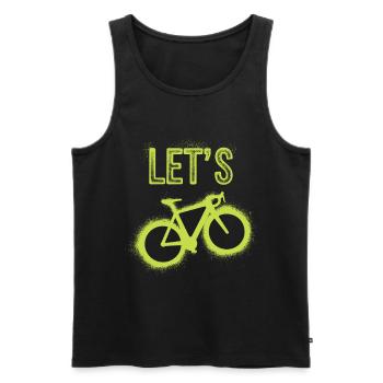 Let’s Ride – Neon Fahrrad - Männer Premium Bio Tank Top - Schwarz - Vorne - AI Model Male 178 light (178cm)