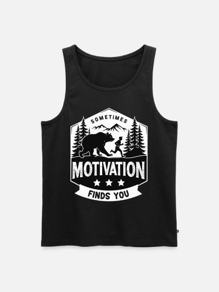 Motivation findet dich – Bär Outdoor Abenteuer - Männer Premium Bio Tank Top - Schwarz