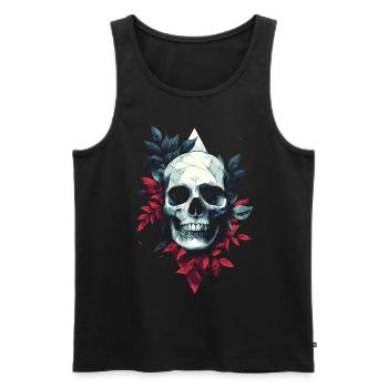 Geometric skull with leaves - Men's Premium Organic Tank Top - black - Front - Michal (187cm)