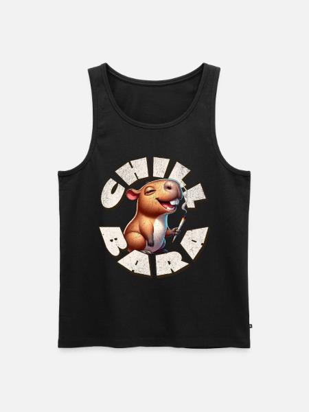 Capybara Chil Bara Smoking Cannabis - Men's Premium Organic Tank Top - black