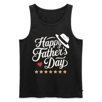 Father's Day Gift with Hat - Men's Premium Organic Tank Top - black - Front - AI Model Male 178 light (178cm)