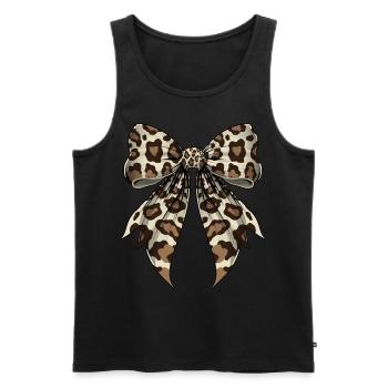 Coquette Bow Leopard Print Halloween Costume - Men's Premium Organic Tank Top - black - Front - Michal (187cm)
