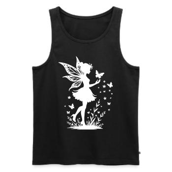 Magical fairy with flowers and butterflies - Men's Premium Organic Tank Top - black - Front - Michal (187cm)