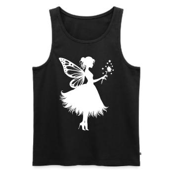 Fée magique avec fleur - Débardeur bio Premium Homme - noir - Devant - Michal (187cm)